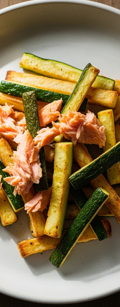 Salmon and Zucchini Oven Fries