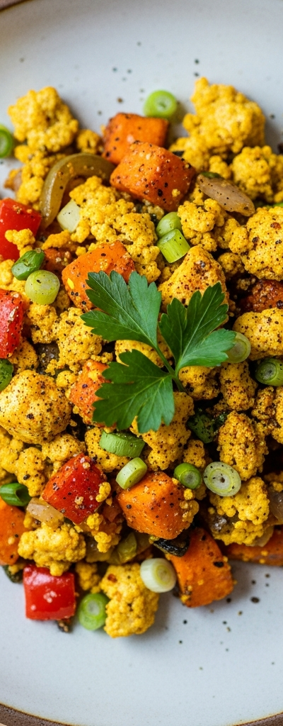 Sweet Potato Breakfast Hash with Tofu Scramble