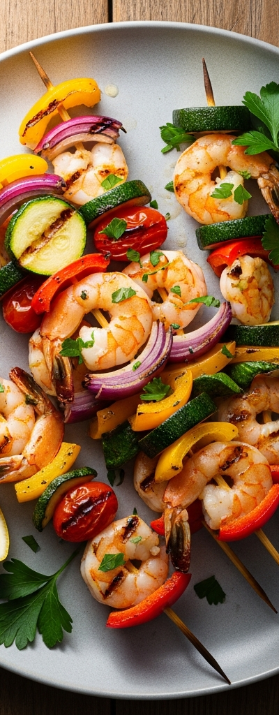 Grilled Shrimp and Veggie Skewers
