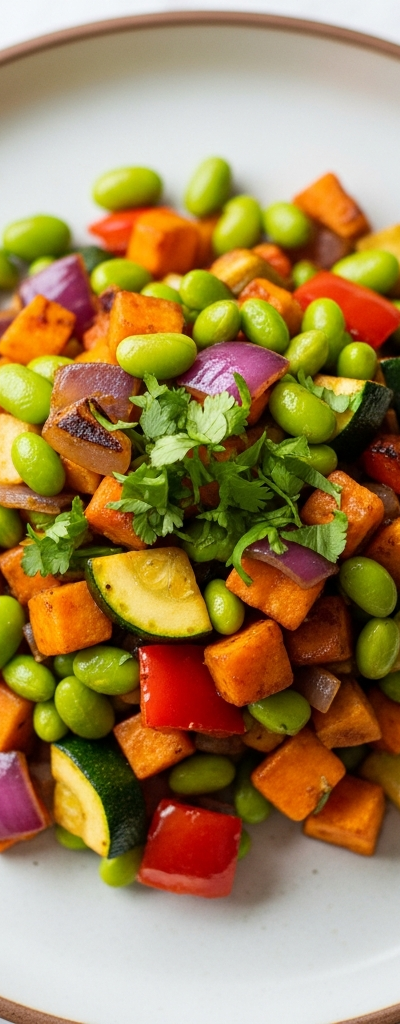 Edamame and Vegetable Skillet Hash