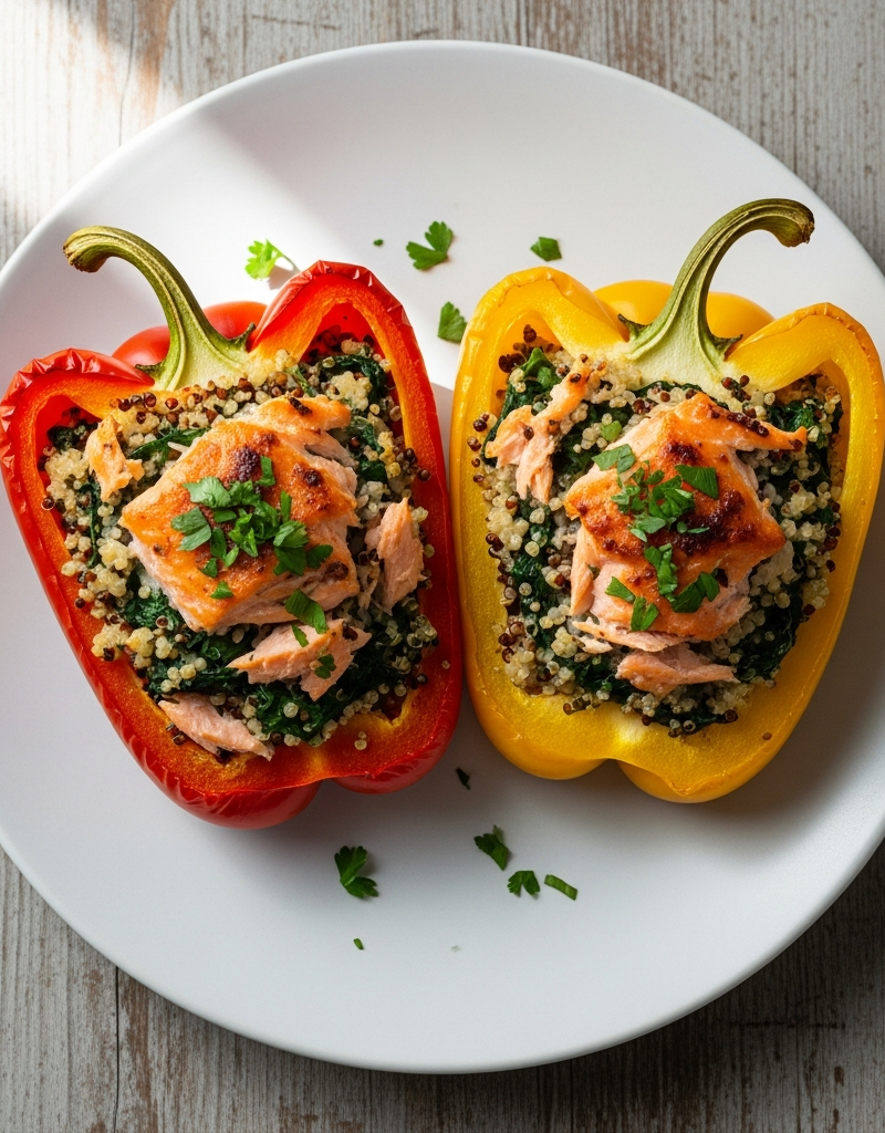 Salmon Stuffed Bell Peppers