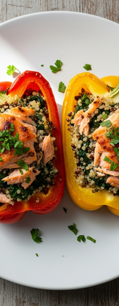 Salmon Stuffed Bell Peppers