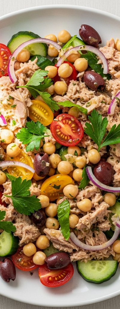 Quick Mediterranean Tuna and Chickpea Salad