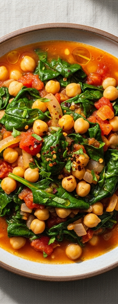 Mediterranean Chickpea and Spinach Stew
