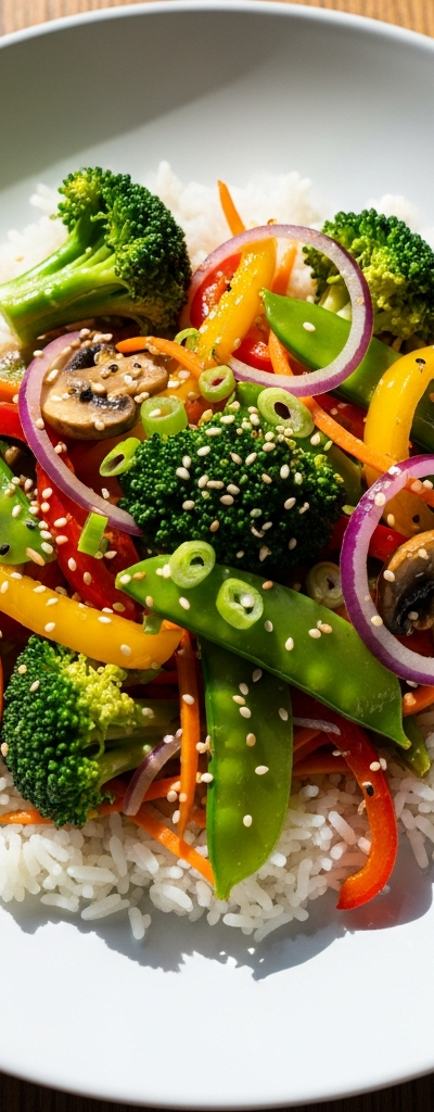 Hearty Veggie Stir-Fry with Rice