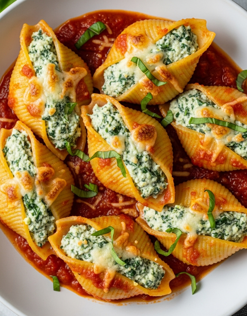 Spinach and Ricotta Stuffed Shells