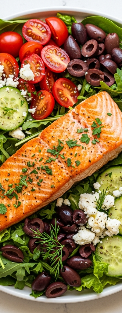 Quick Mediterranean Salmon Salad