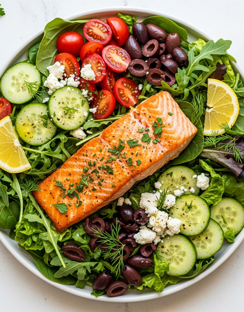 Quick Mediterranean Salmon Salad