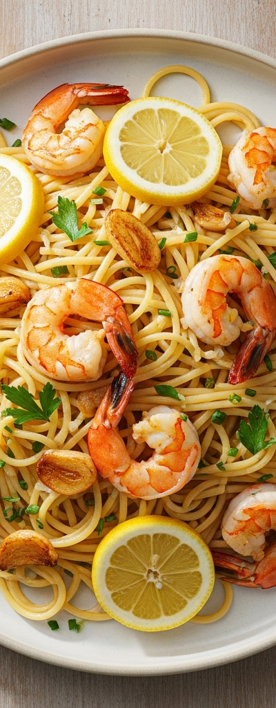 Lemon Garlic Shrimp Pasta