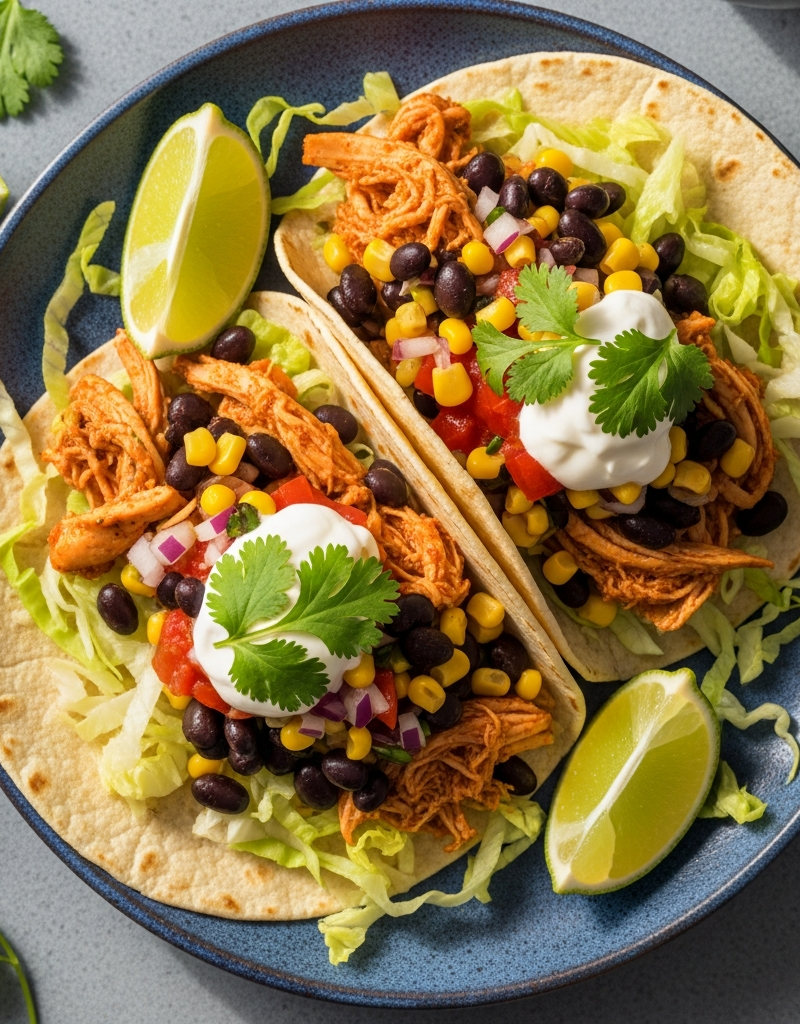 Quick Chicken & Black Bean Tacos
