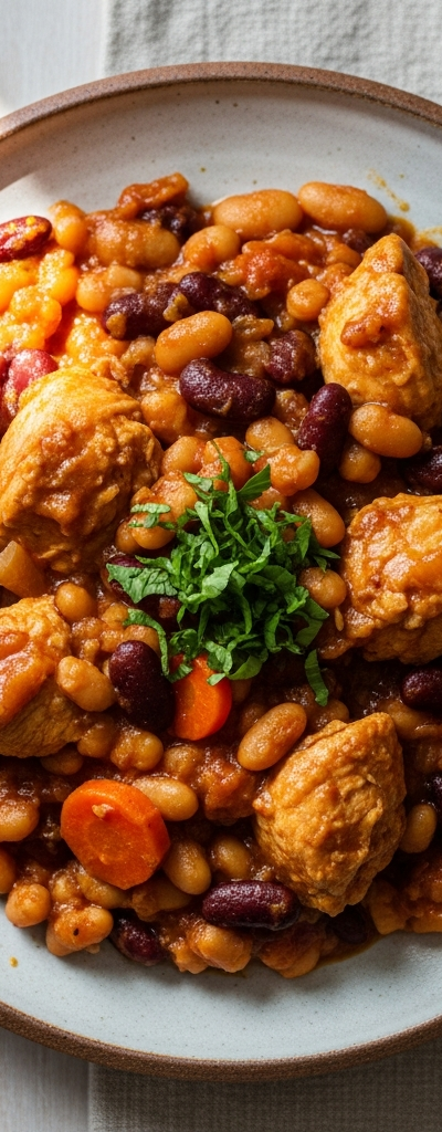 Slow-Cooked Chicken and Bean Casserole
