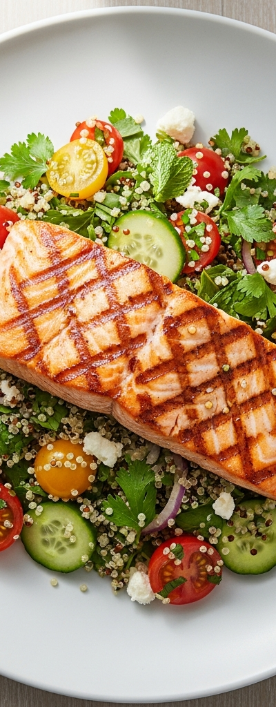 Grilled Salmon with Herbed Quinoa Salad