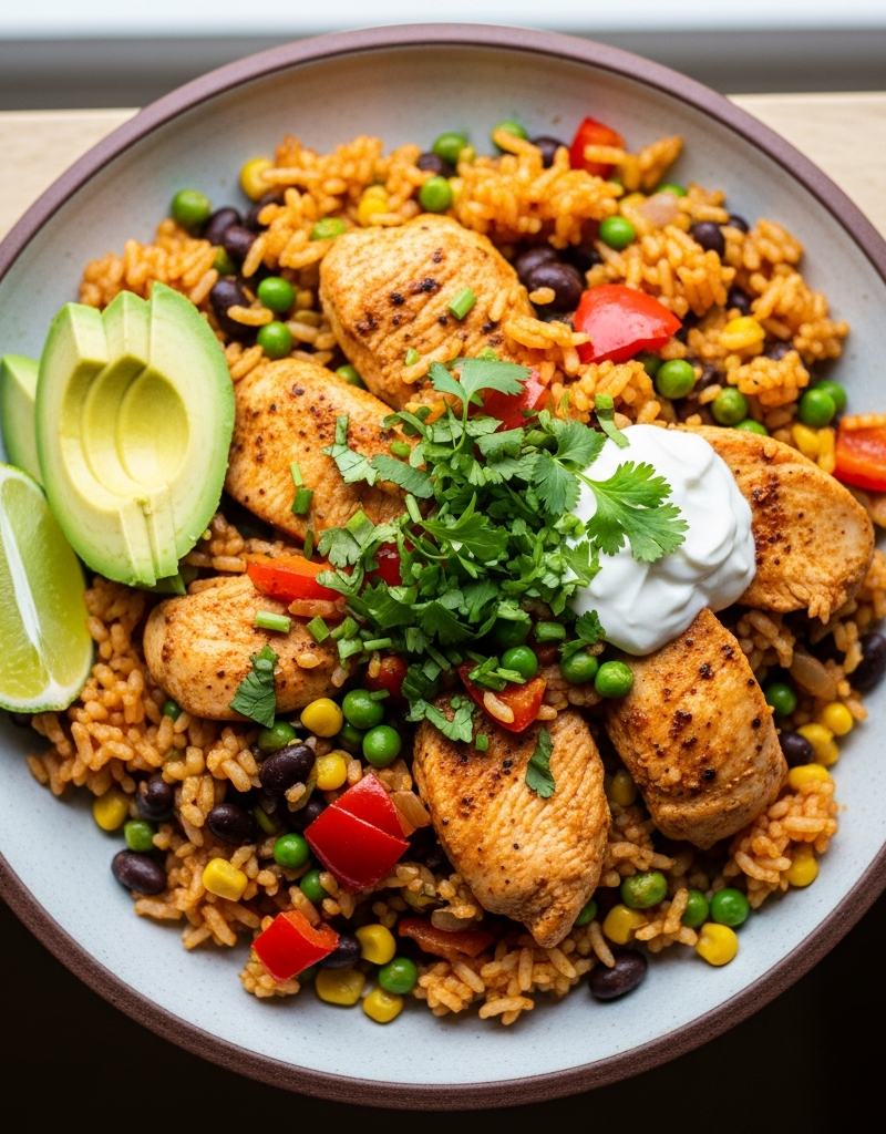 Mexican Chicken and Rice Skillet