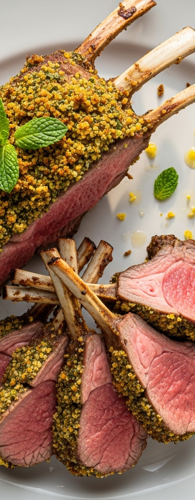Herb-Crusted Rack of Lamb with Mint Gremolata