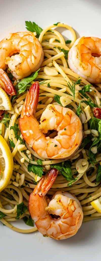 Garlic Butter Shrimp with Lemon Herb Pasta