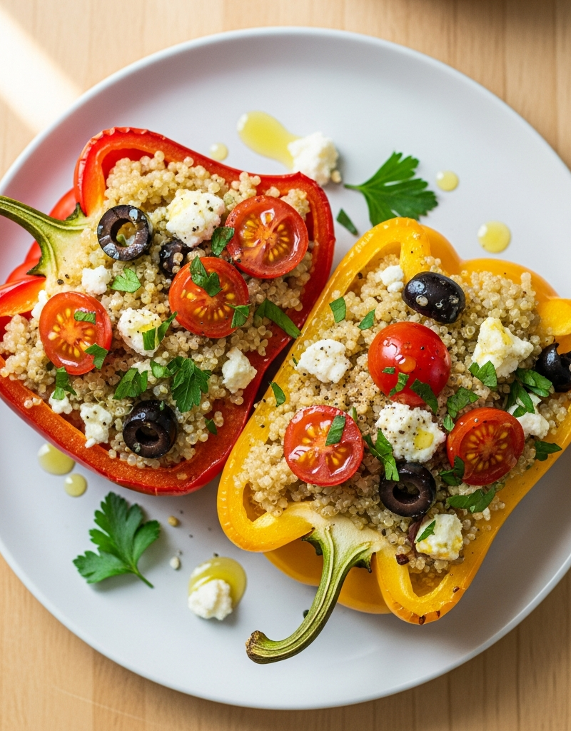 Mediterranean Quinoa Stuffed Peppers