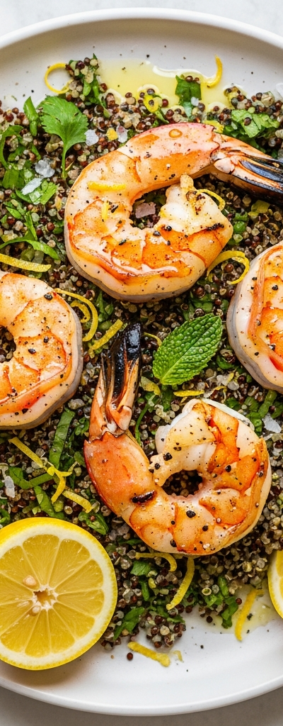 Grilled Shrimp with Lemon Herb Quinoa