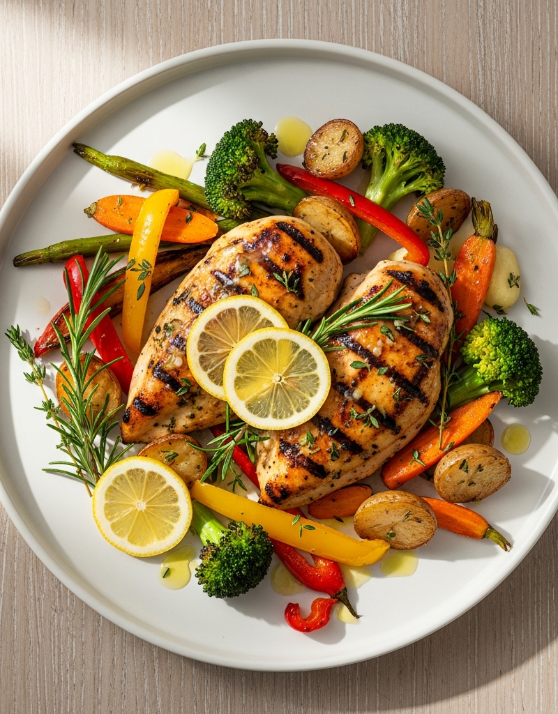 Lemon Herb Grilled Chicken with Roasted Vegetables