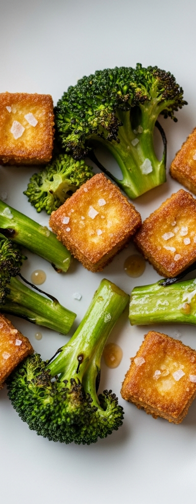 Crispy Tofu and Broccoli Oven Bites