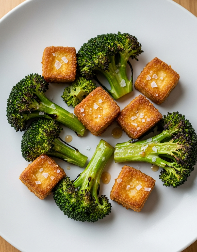 Crispy Tofu and Broccoli Oven Bites