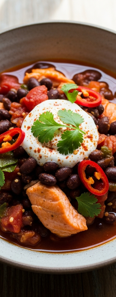 Spicy Salmon and Bean Chili