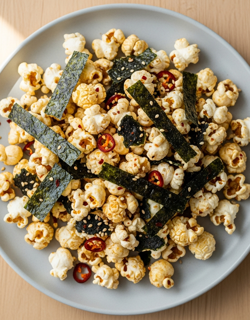 Spicy Seaweed Popcorn Mix