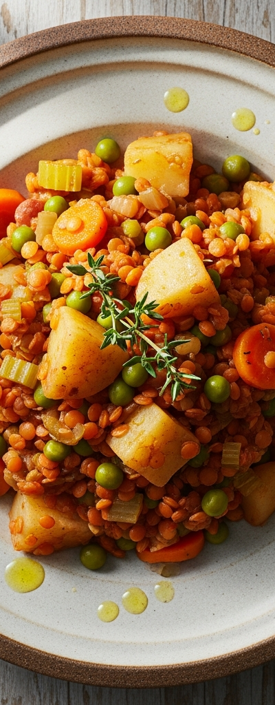 Hearty Vegan Potato and Lentil Stew