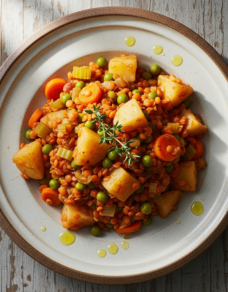 Hearty Vegan Potato and Lentil Stew