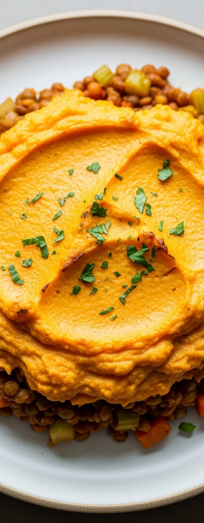 Savory Sweet Potato and Lentil Mash Casserole