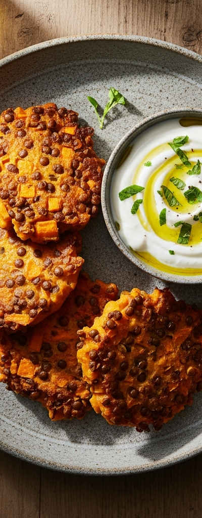 Sweet Potato and Lentil Fritters