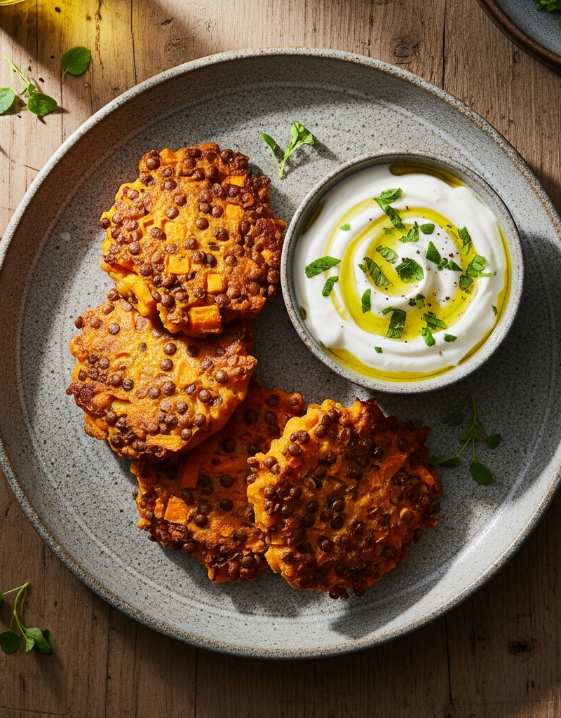 Sweet Potato and Lentil Fritters