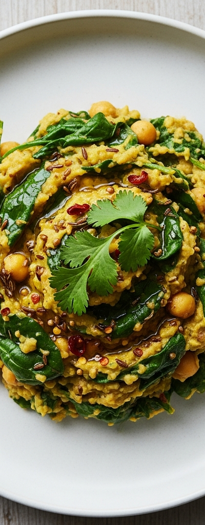 Spiced Chickpea and Spinach Mash