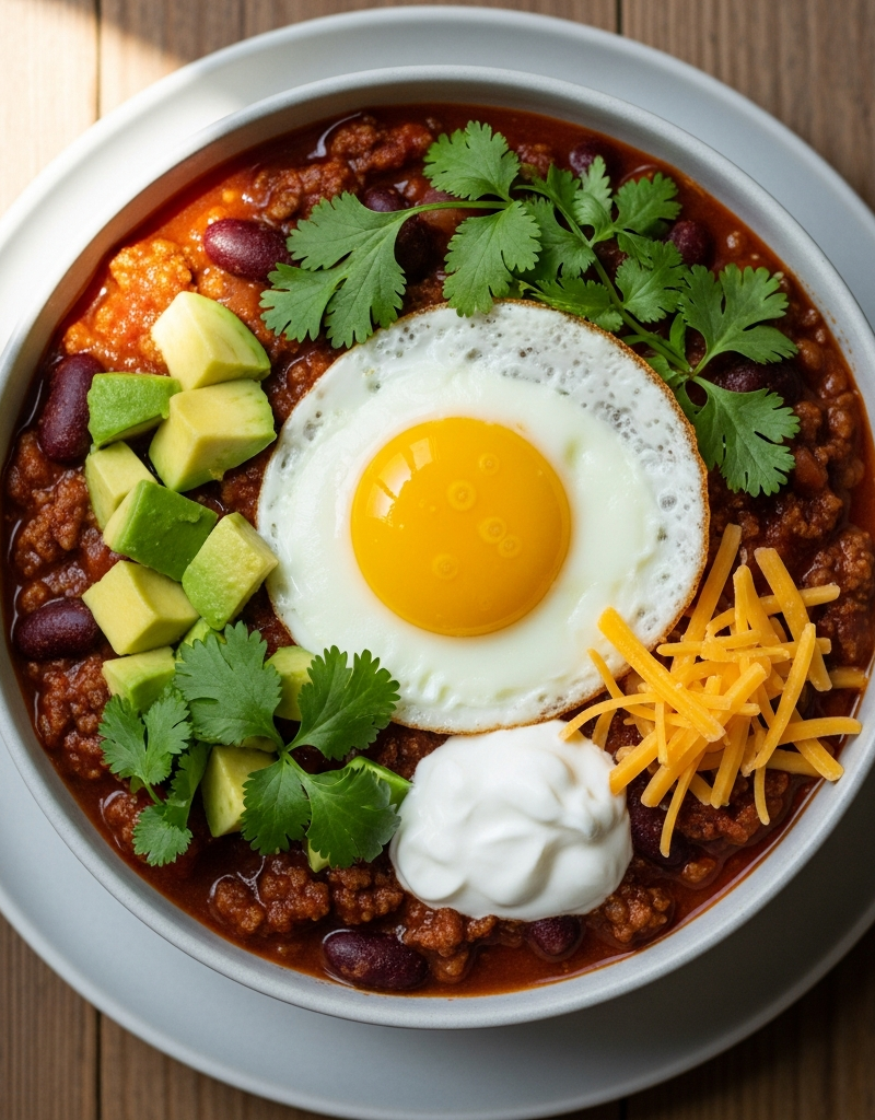 Keto Egg Chili Bowl