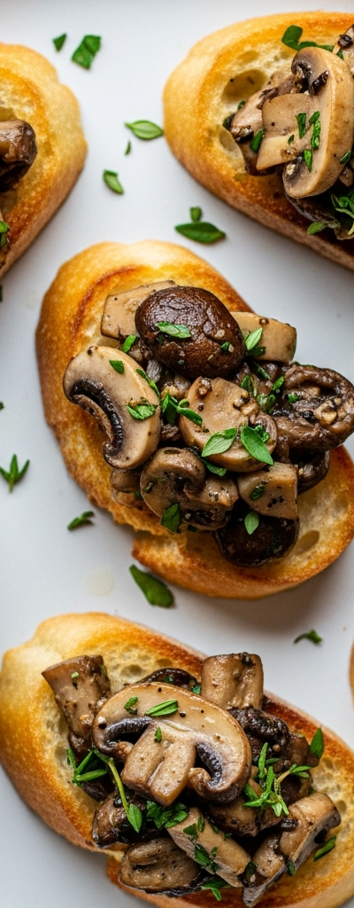 Vegan Herbed Mushroom Crostini
