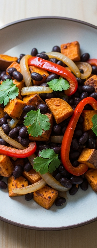 Spicy Black Bean and Sweet Potato Skillet