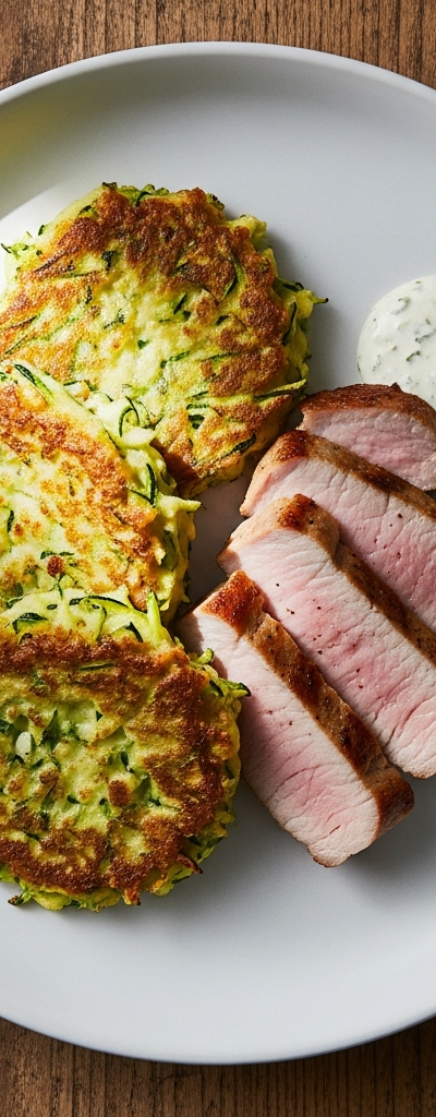 Pork Loin and Zucchini Fritters