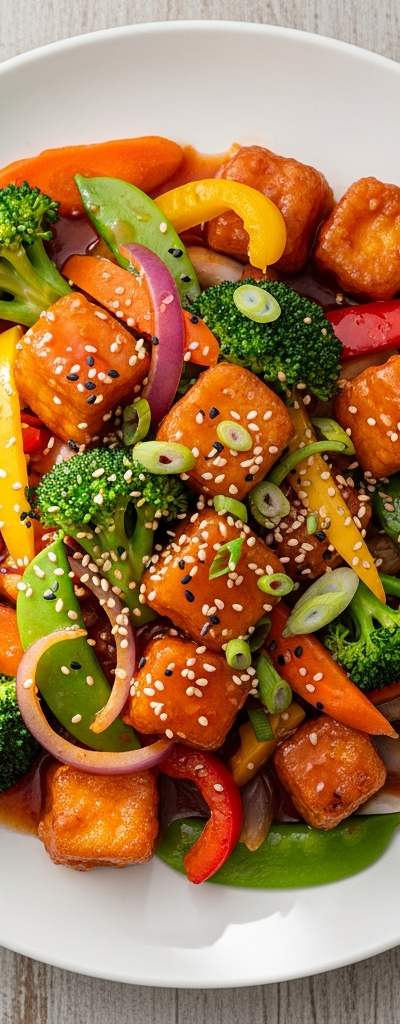 Vegan Sweet & Sour Tofu Stir-Fry