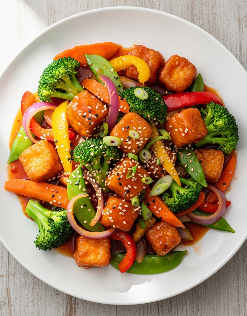 Vegan Sweet & Sour Tofu Stir-Fry