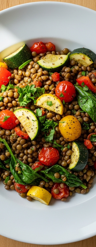 Lentil and Veggie Breakfast Skillet