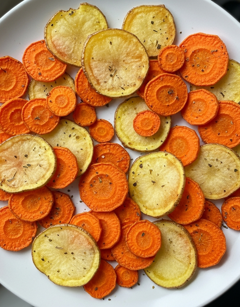 Baked Carrot and Potato Chips