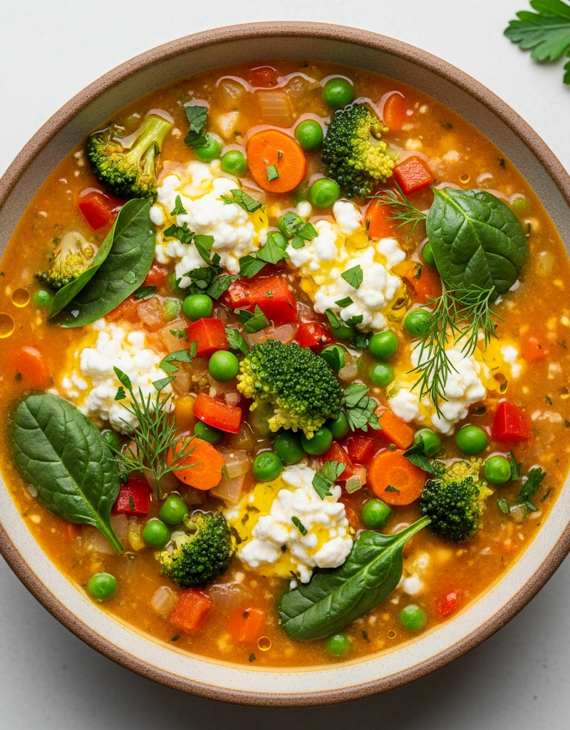 Hearty Cottage Cheese Vegetable Soup
