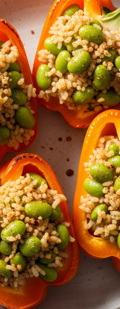 Edamame Stuffed Bell Peppers