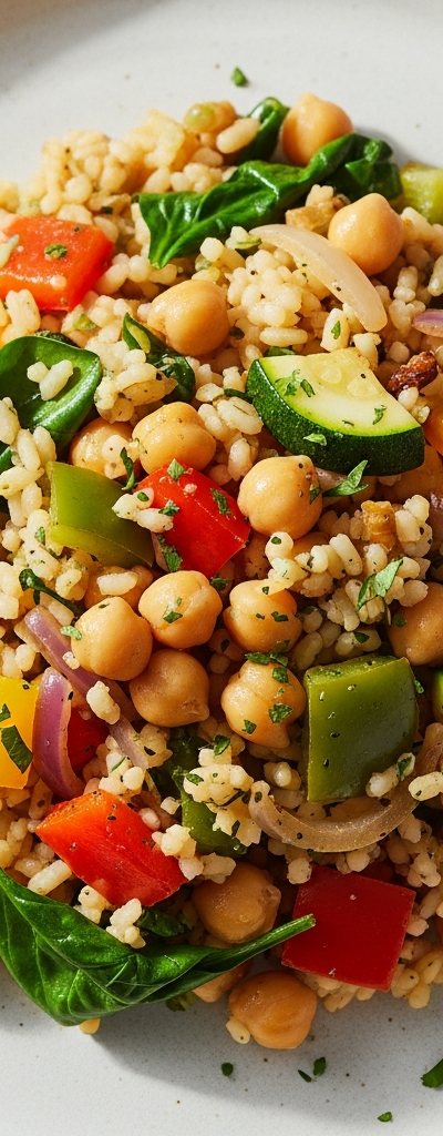 Chickpea and Veggie Rice Skillet