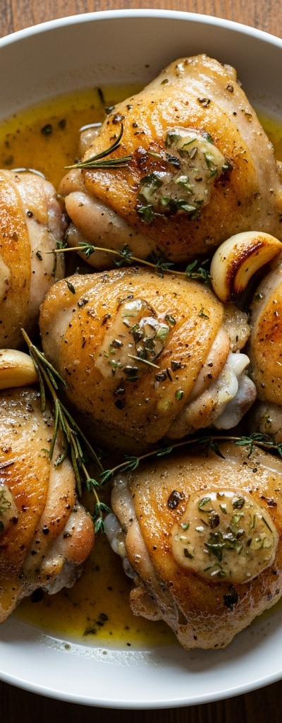 Baked Herb Butter Chicken Thighs