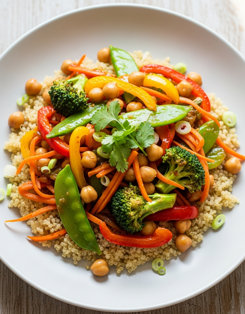 Vegan Chickpea Stir-Fry with Quinoa