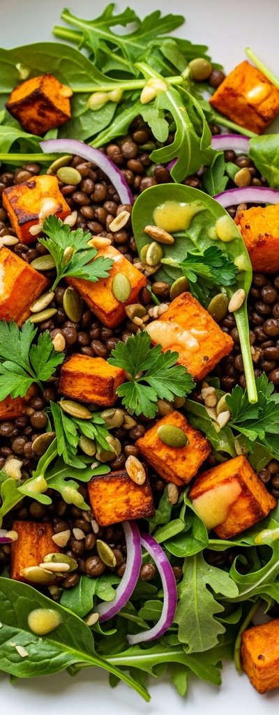 Roasted Sweet Potato and Lentil Salad