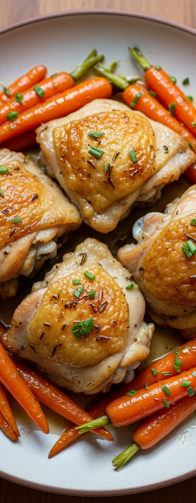 Savory Baked Chicken with Honey-Glazed Carrots