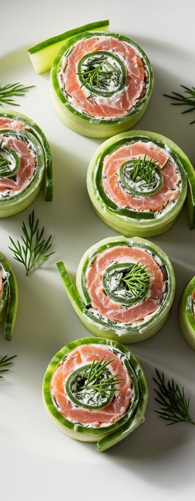 Cucumber Smoked Salmon Pinwheels