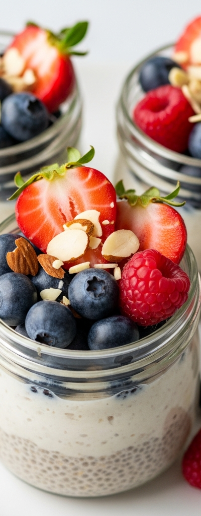 Vegan Layered Chia Pudding Snack Pots