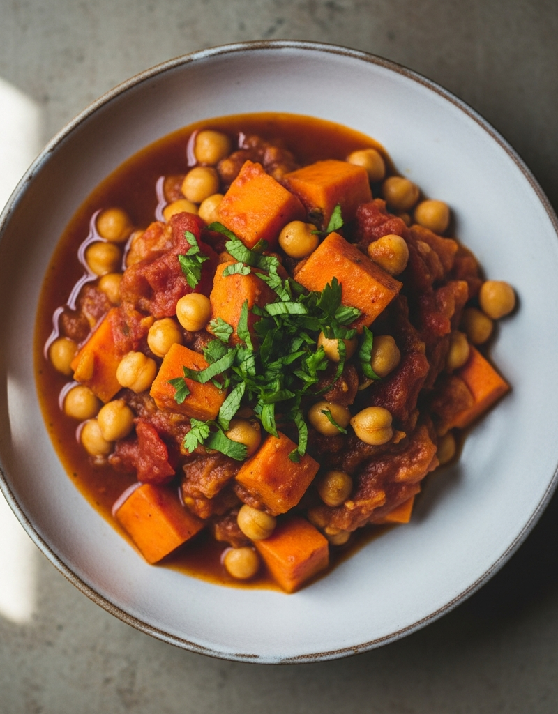 Spiced Sweet Potato and Chickpea Stew